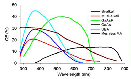 Quantum Efficiency of some PMT photocathodes